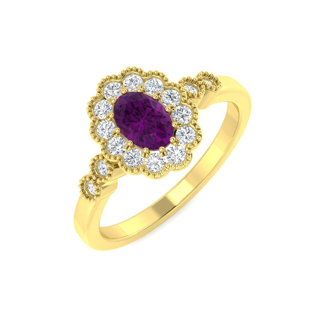 9ct Yellow Gold 0.94ct Multi Sapphire Ring