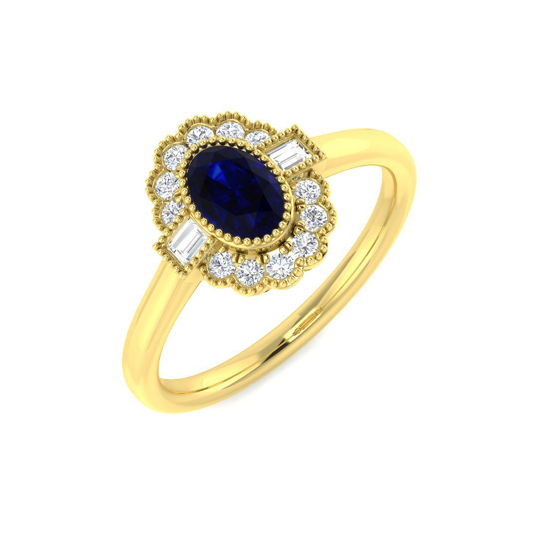 9ct Yellow Gold 0.68ct Multi Sapphire Ring