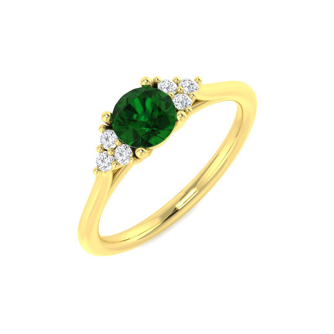 9ct Yellow Gold 0.65ct Emerald Ring