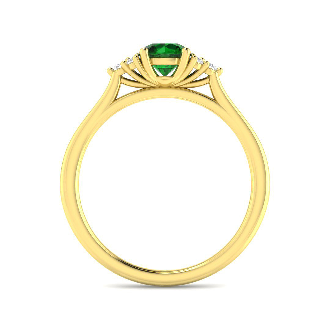 9ct Yellow Gold 0.65ct Emerald Ring