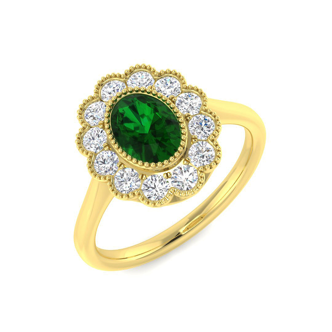 9ct Yellow Gold 1.22ct Emerald Ring