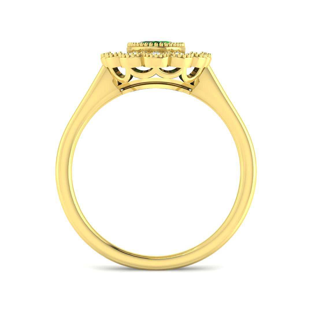 9ct Yellow Gold 1.22ct Emerald Ring
