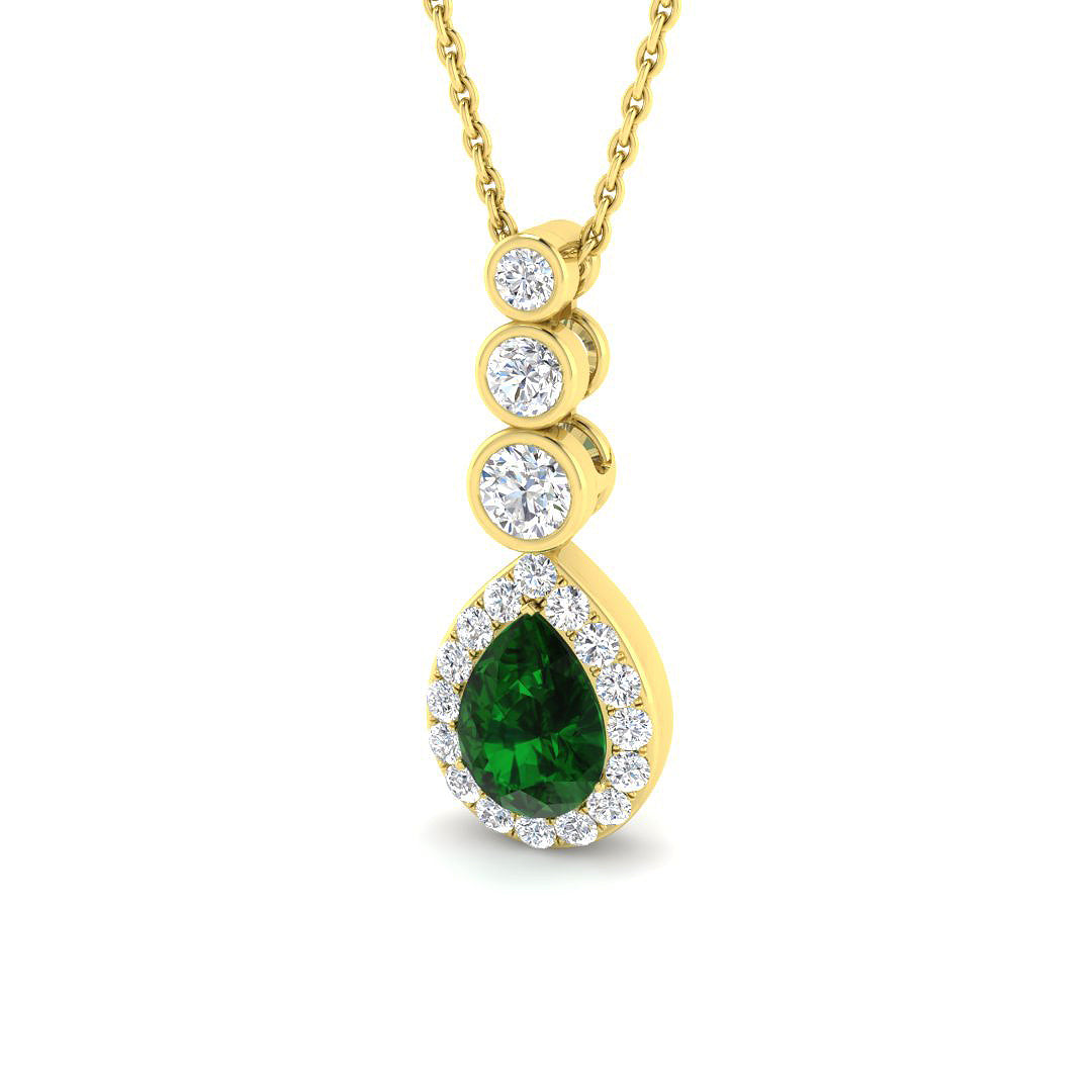 9ct Yellow Gold 0.96ct Emerald Pendant