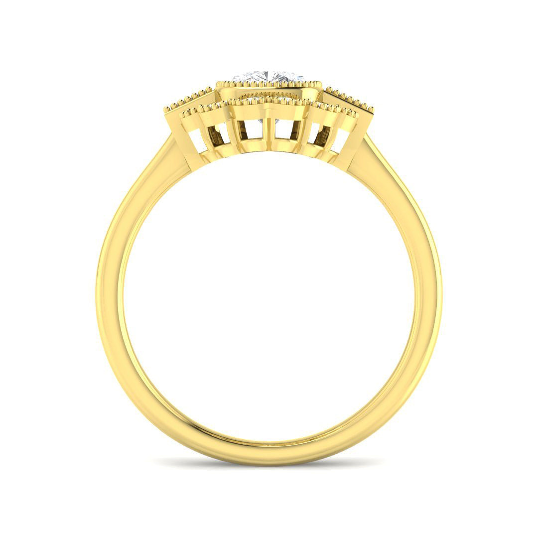 9ct Yellow Gold 1.46ct D VVS2 Laboratory Grown Cvd Old Cut Ring