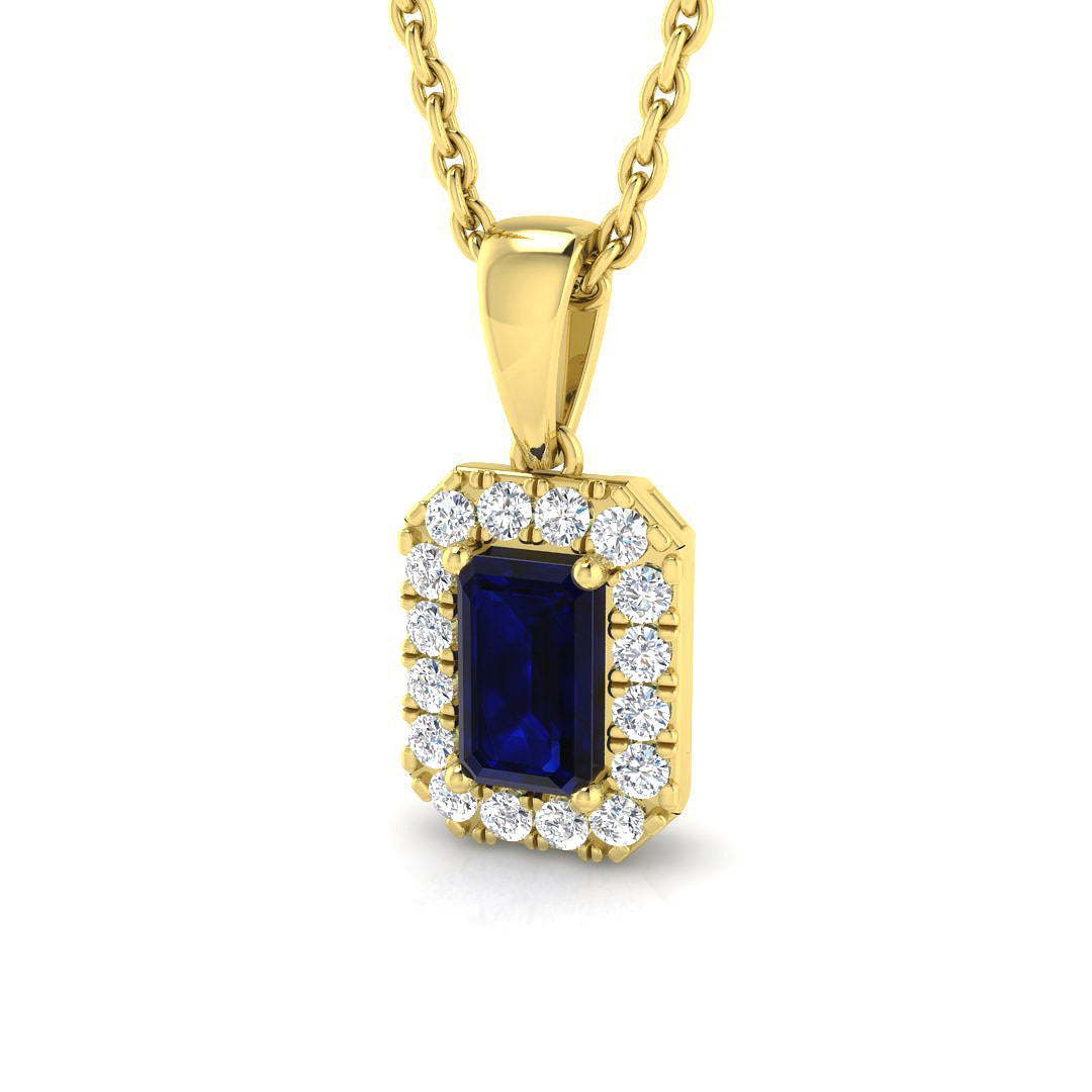9ct Yellow Gold 0.42ct Blue Sapphire Pendant