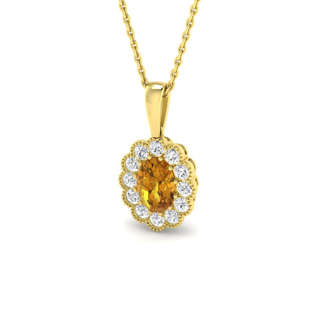 9ct Yellow Gold 1.61ct Multi Sapphire Pendant