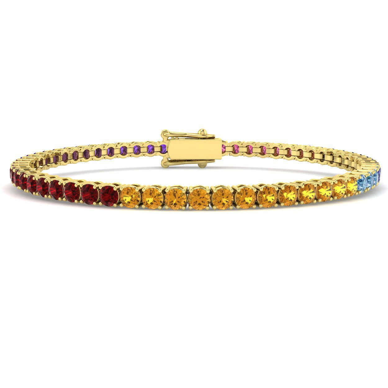 9ct Yellow Gold 5.75ct Multi Sapphire Bracelet