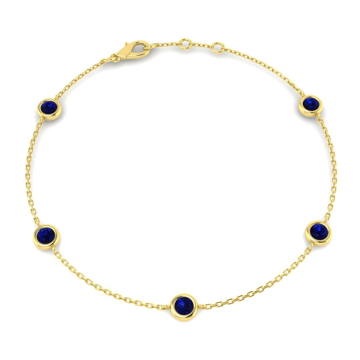 9ct Yellow Gold 1.05ct Blue Sapphire Bracelet