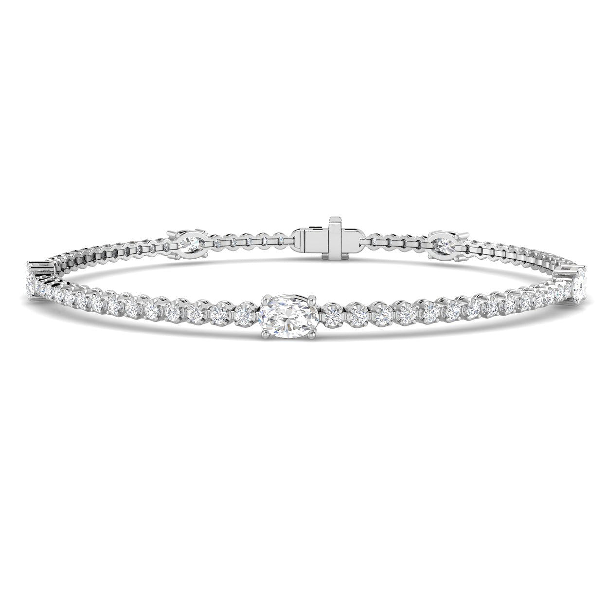 9ct White Gold 2.98ct Laboratory Grown CVD Bracelet