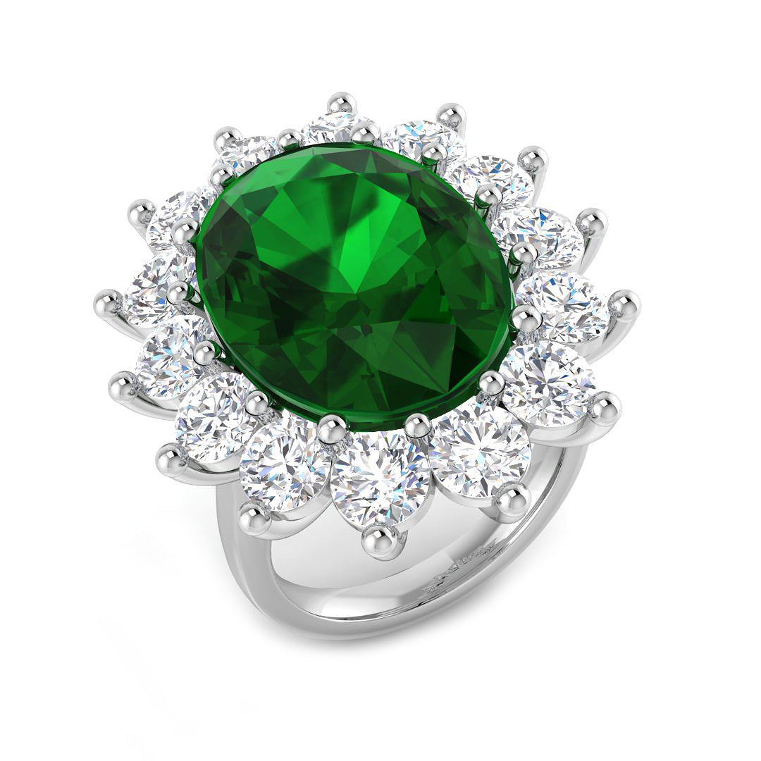 Platinum 16.81ct Emerald Ring