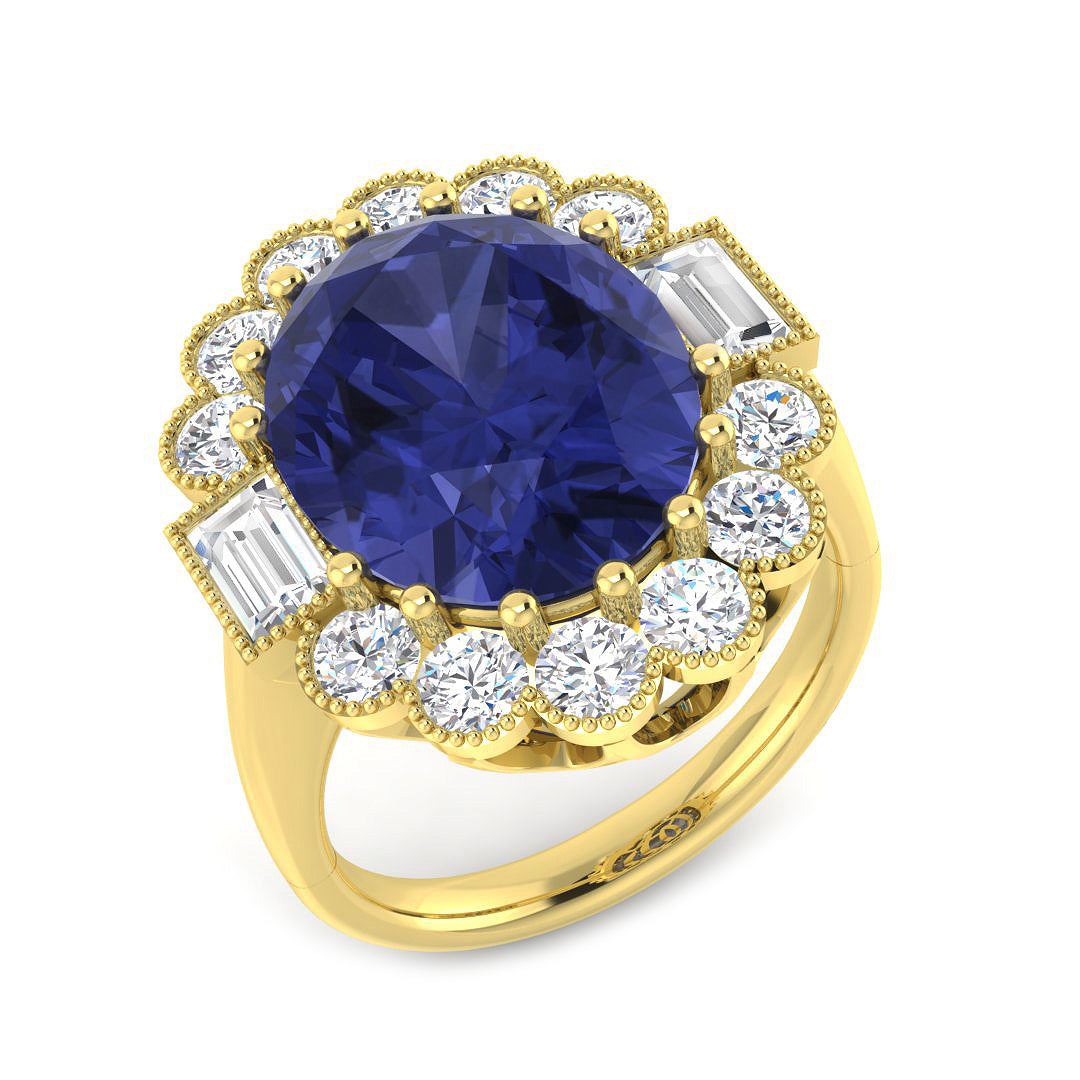 9ct Yellow Gold 10.03ct Tanzanite Ring