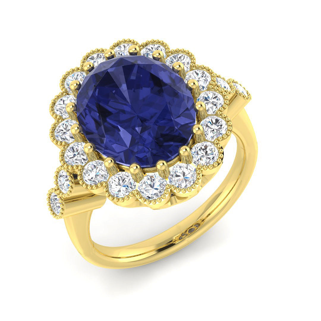 9ct Yellow Gold 7.20ct Tanzanite Ring