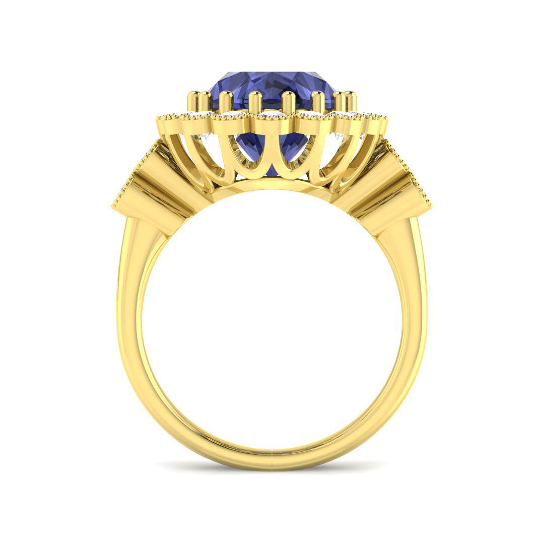 9ct Yellow Gold 7.20ct Tanzanite Ring