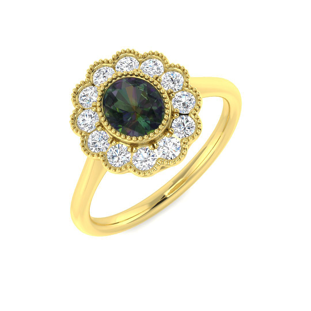 9ct Yellow Gold 1.36ct Teal Sapphire Ring