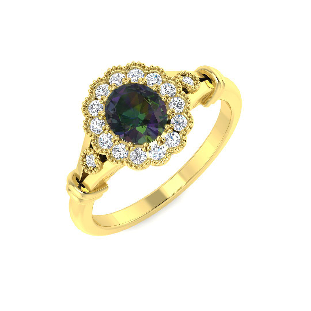 9ct Yellow Gold 1.12ct Teal Sapphire Ring