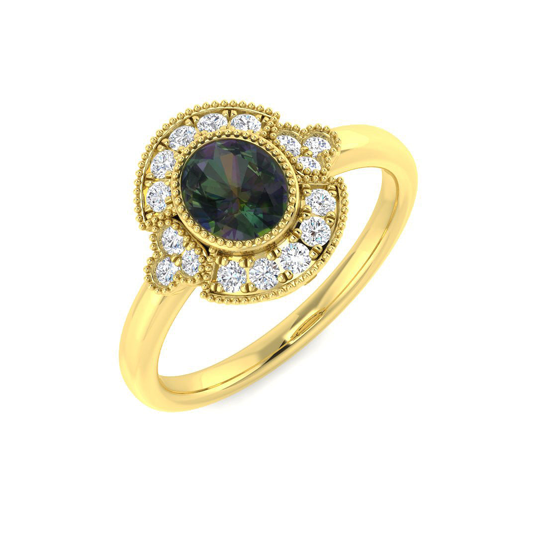 9ct Yellow Gold 0.96ct Teal Sapphire Ring