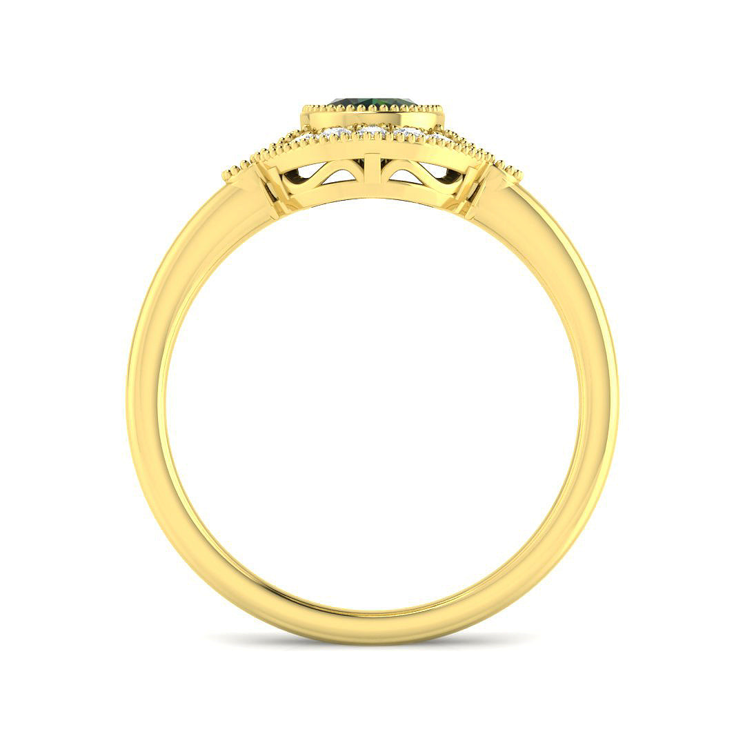 9ct Yellow Gold 0.96ct Teal Sapphire Ring