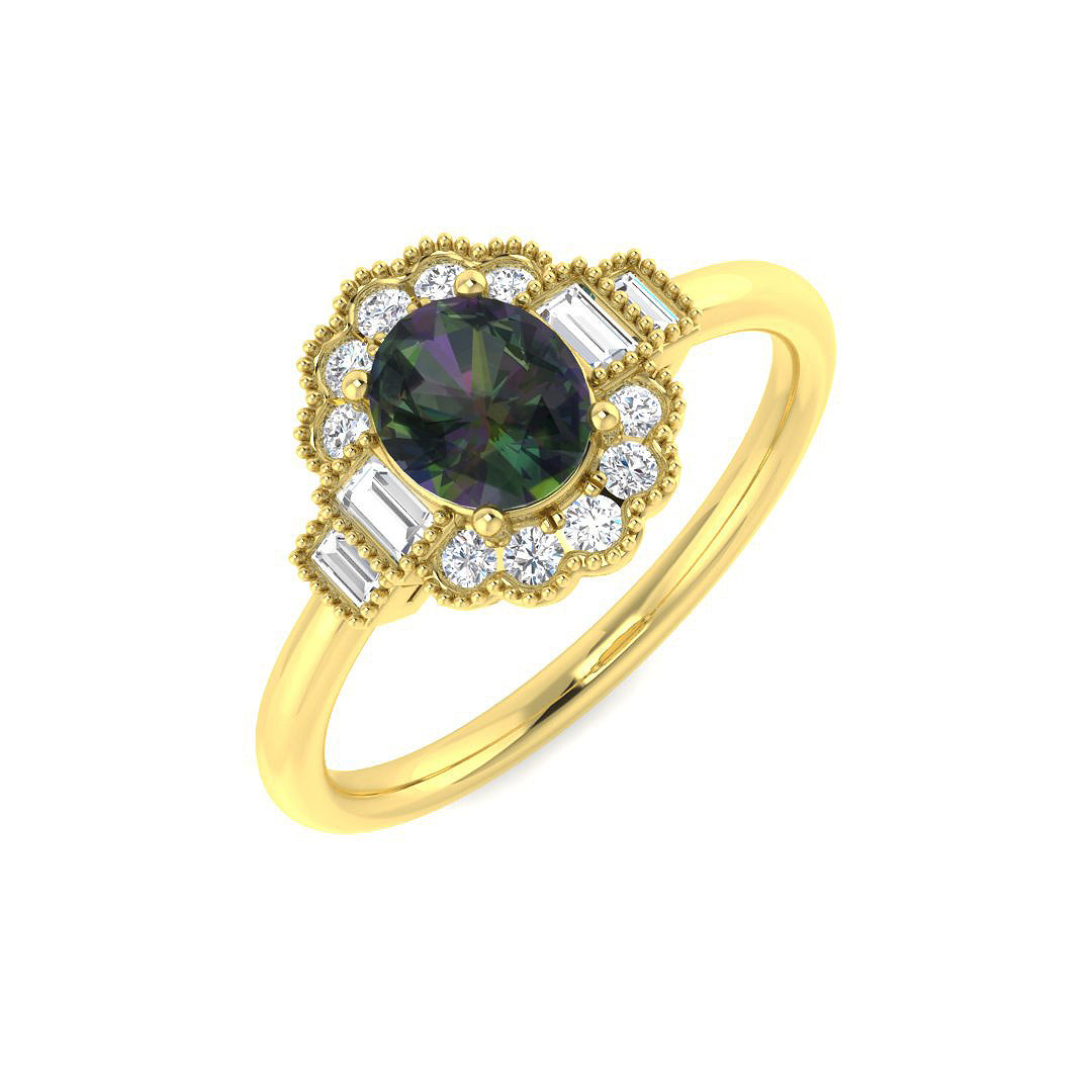 9ct Yellow Gold 1.11ct Teal Sapphire Ring