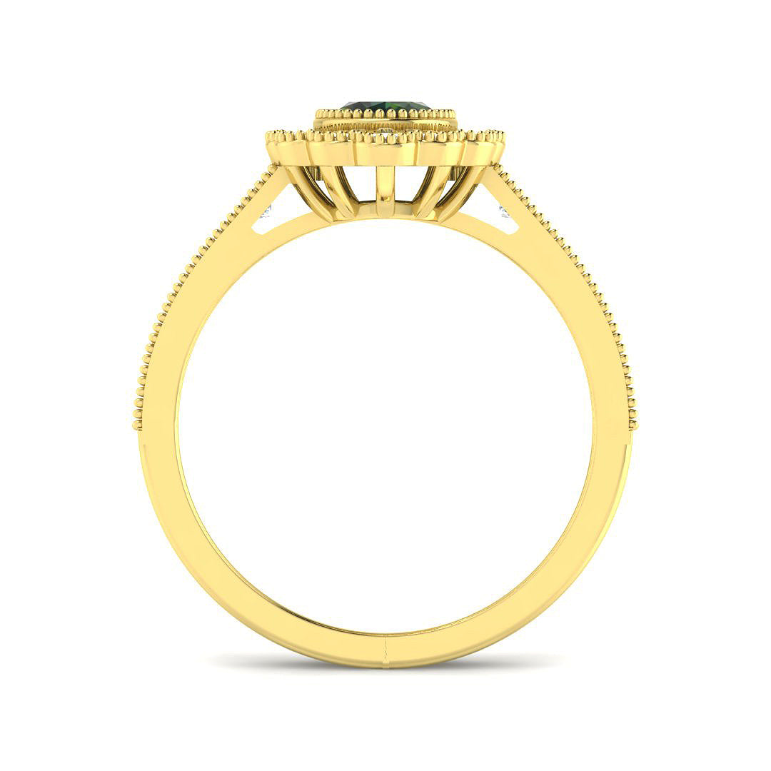 9ct Yellow Gold 1.25ct Teal Sapphire Ring