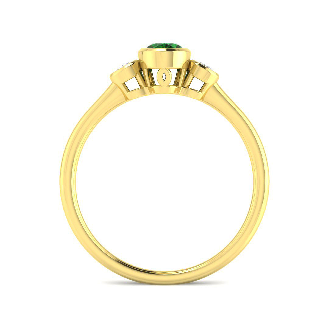 9ct Yellow Gold 0.50ct Emerald Ring