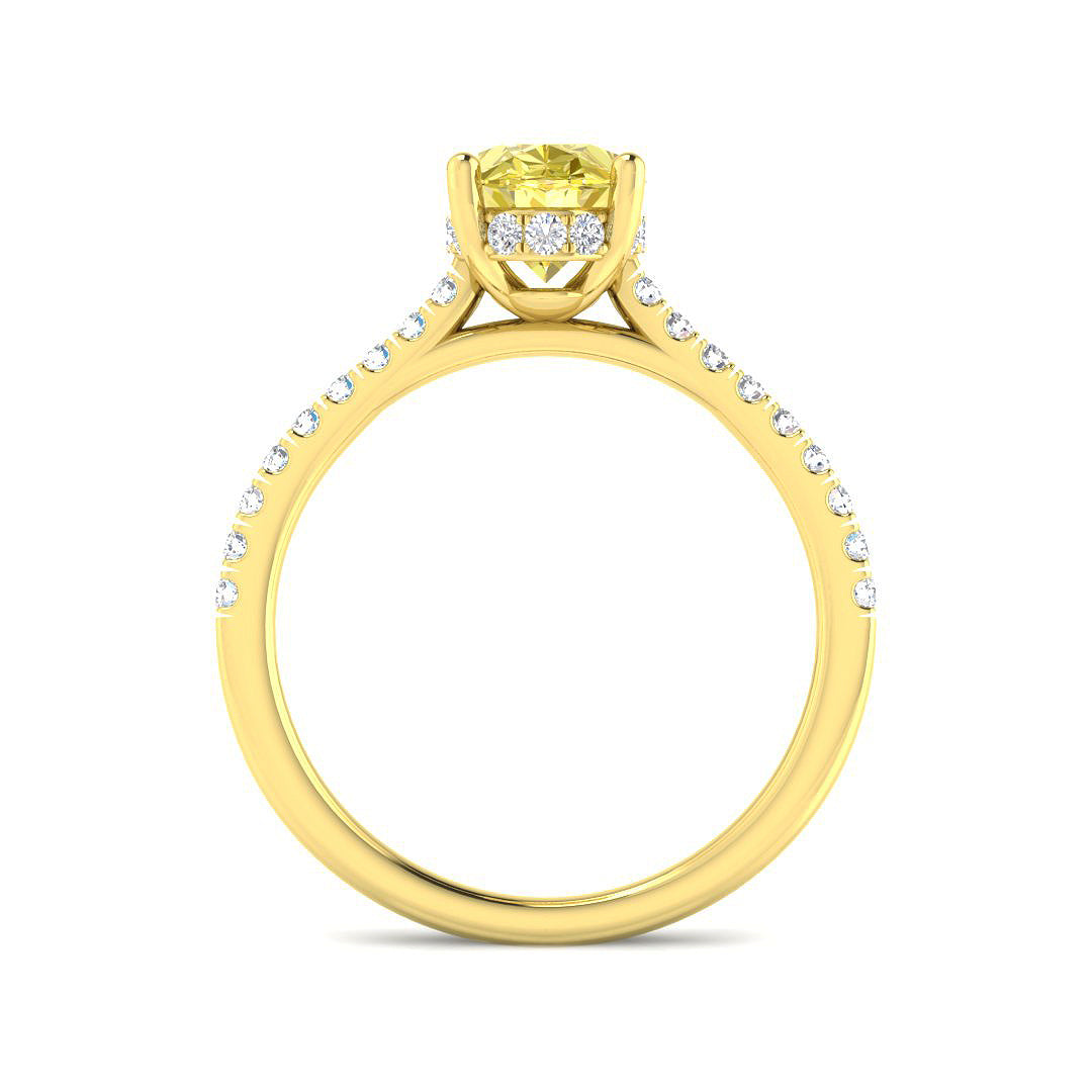 9ct Yellow Gold 2.46ct F VVS2 Laboratory Grown Lab Yellow Diamond Ring