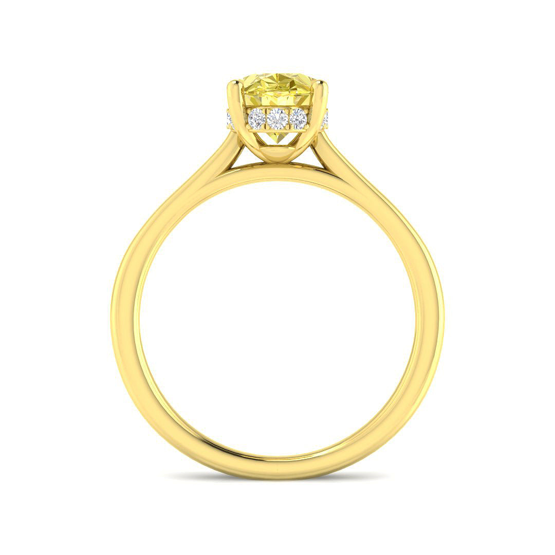 9ct Yellow Gold 2.24ct F VVS2 Laboratory Grown Lab Yellow Diamond Ring