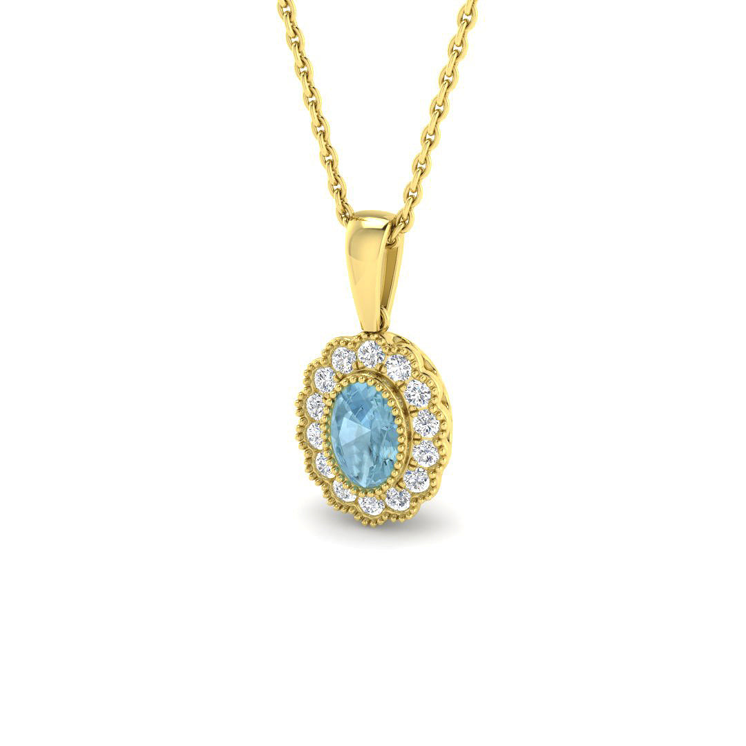 9ct Yellow Gold 0.56ct Aquamarine Pendant