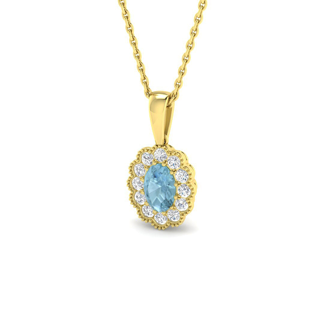 9ct Yellow Gold 0.59ct Aquamarine Pendant