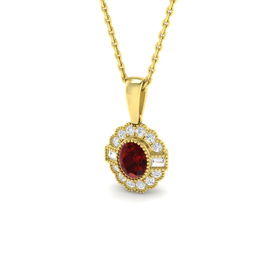 9ct Yellow Gold 0.49ct Ruby Pendant