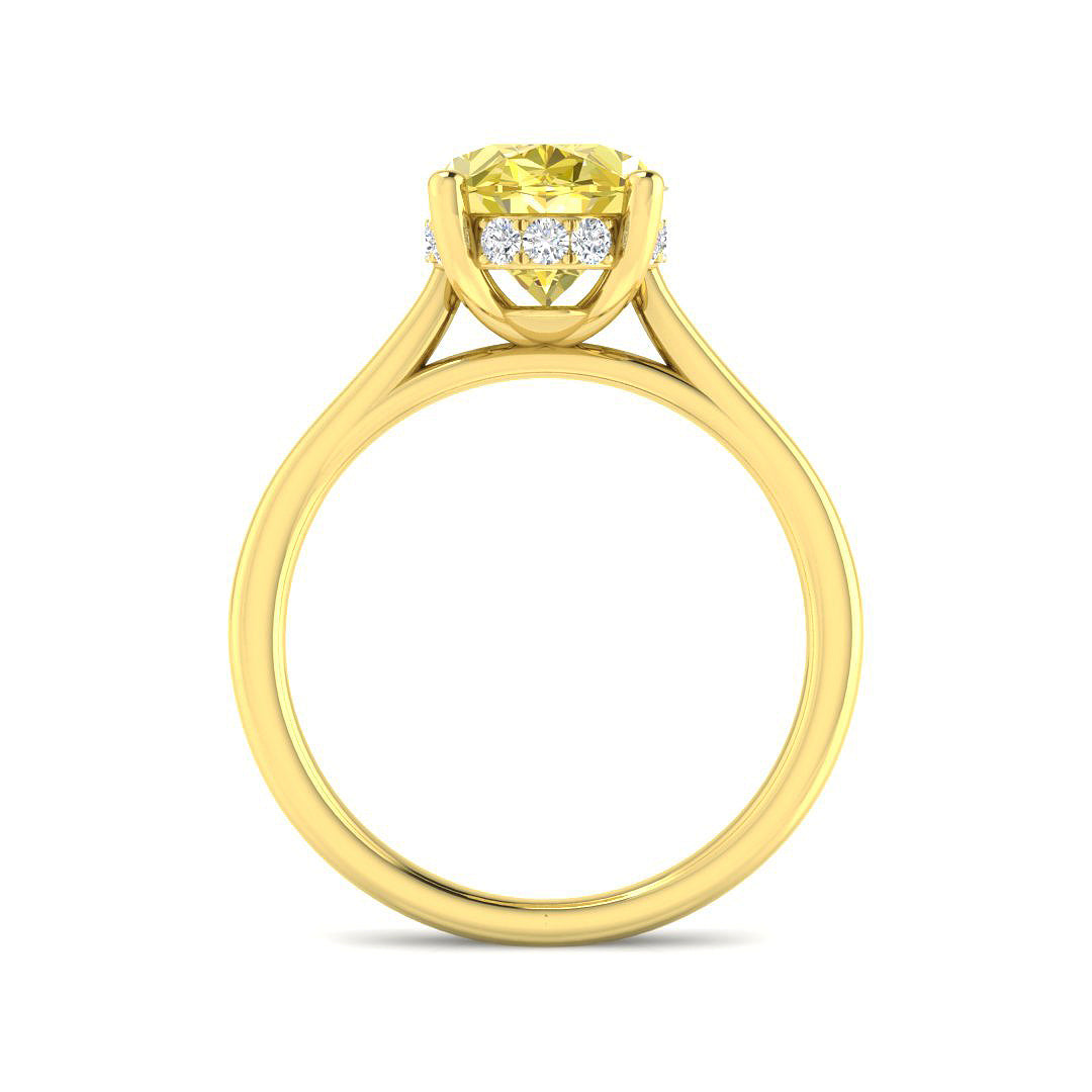 9ct Yellow Gold 4.20ct F VS1 Laboratory Grown Lab Yellow Diamond Ring