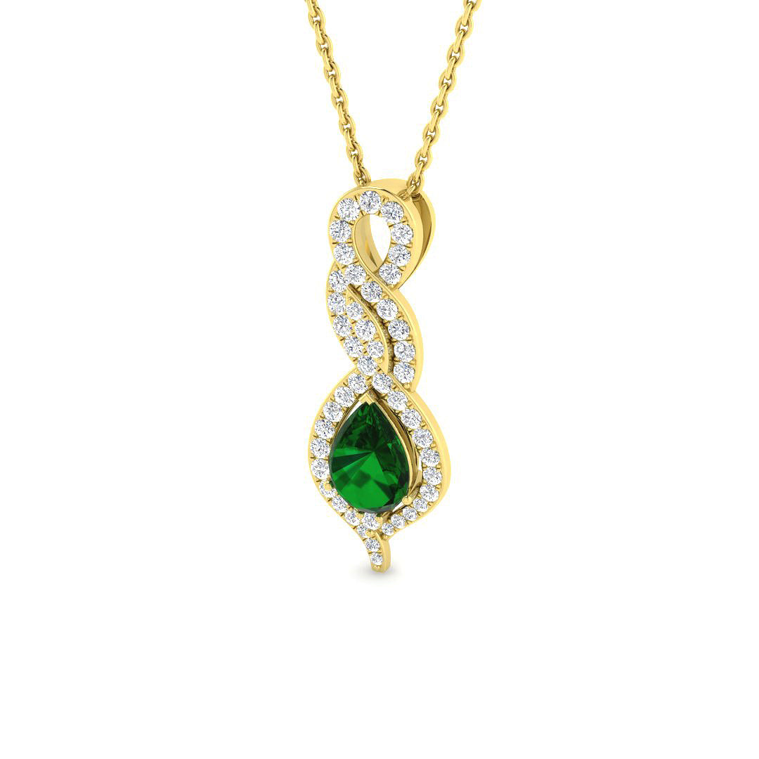 9ct Yellow Gold 0.94ct Emerald Pendant