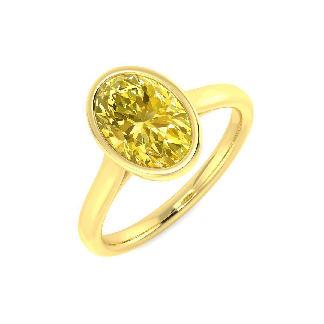 9ct Yellow Gold 2.10ct F VS1 Laboratory Grown Lab Yellow Diamond Ring