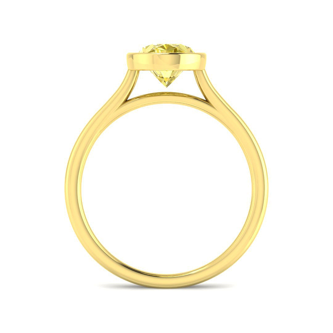 9ct Yellow Gold 2.10ct F VS1 Laboratory Grown Lab Yellow Diamond Ring
