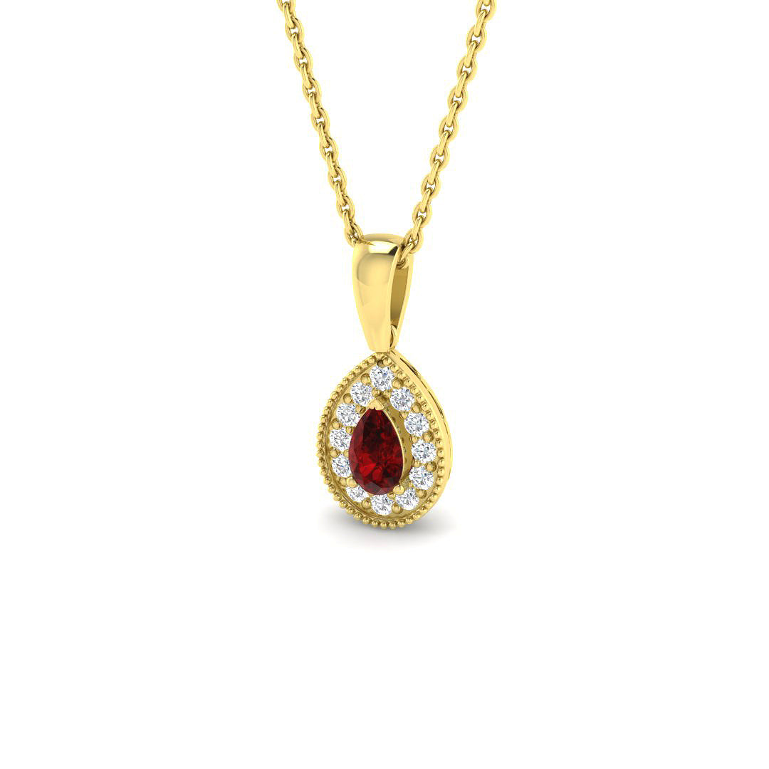 9ct Yellow Gold 0.43ct Ruby Pendant
