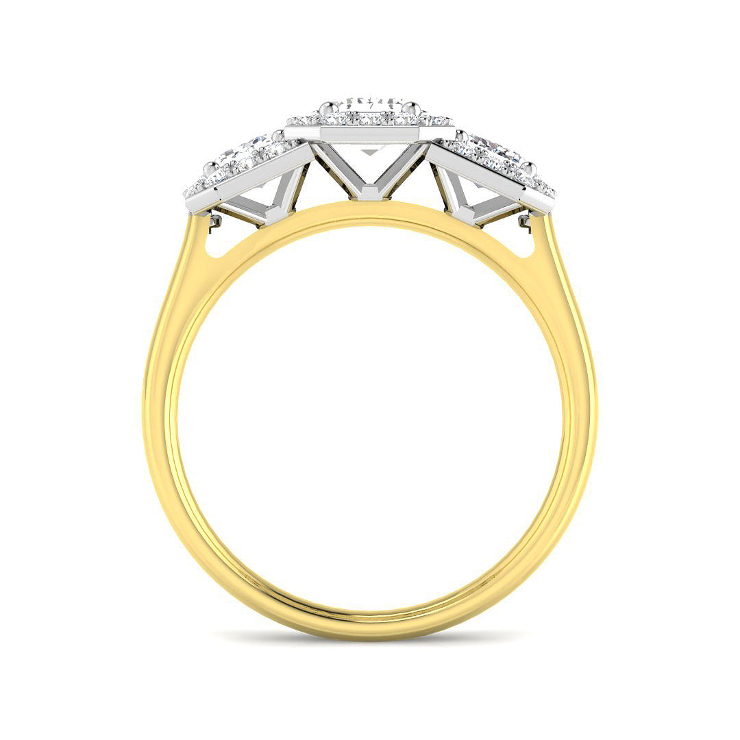 9ct Two-Tone Gold 1.99ct Laboratory Grown CVD Ring