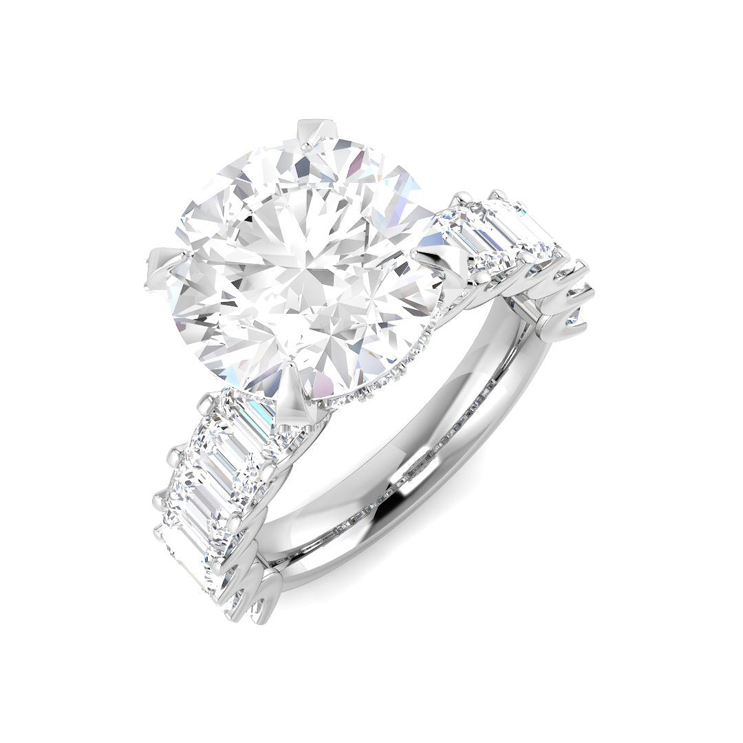 9ct White Gold 8.47ct E VS2 Laboratory Grown CVD Ring