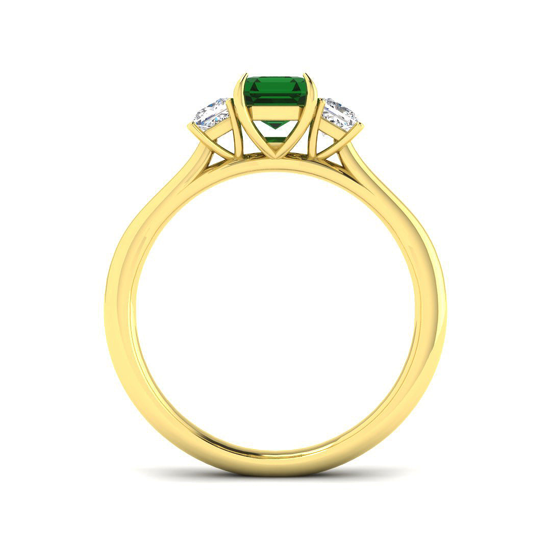 9ct Yellow Gold 1.22ct Laboratory Grown Lab Emerald Ring