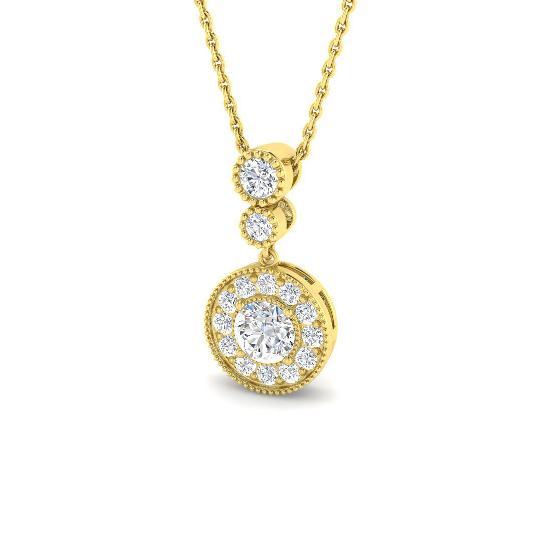 9ct Yellow Gold 0.81ct Laboratory Grown CVD Pendant