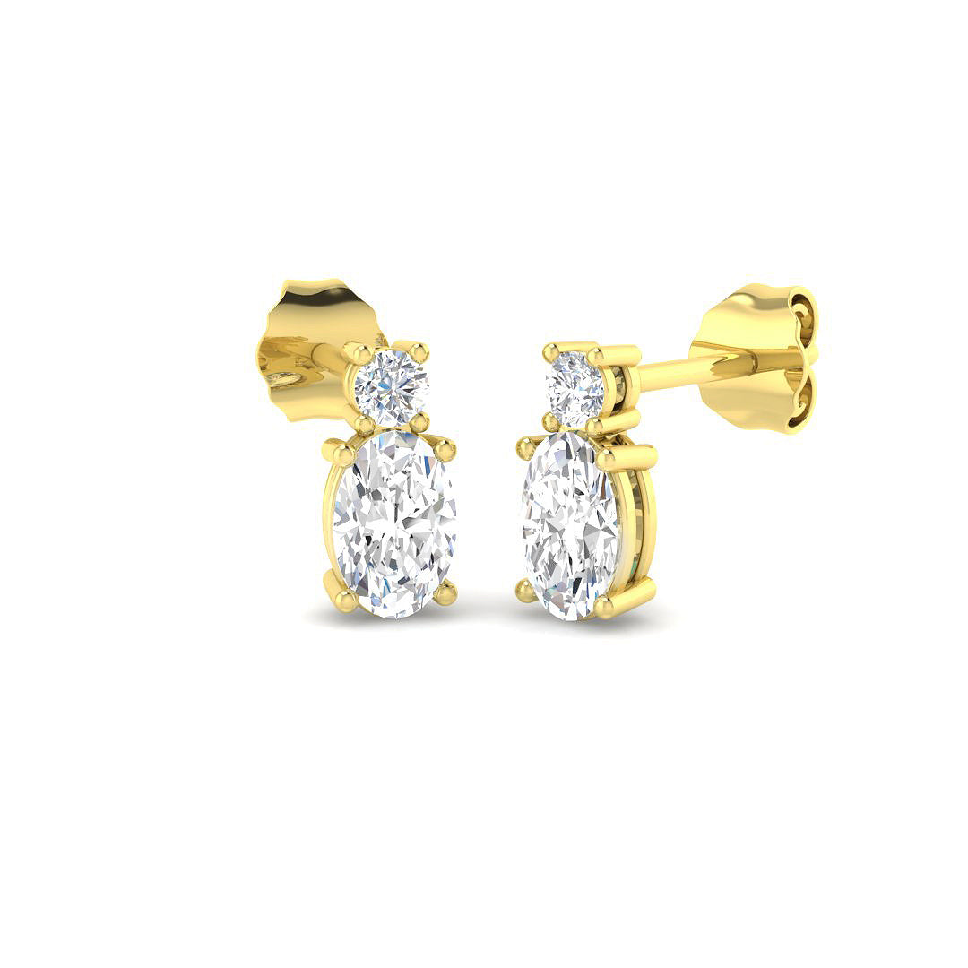 9ct Yellow Gold 0.87ct Laboratory Grown CVD Earrings