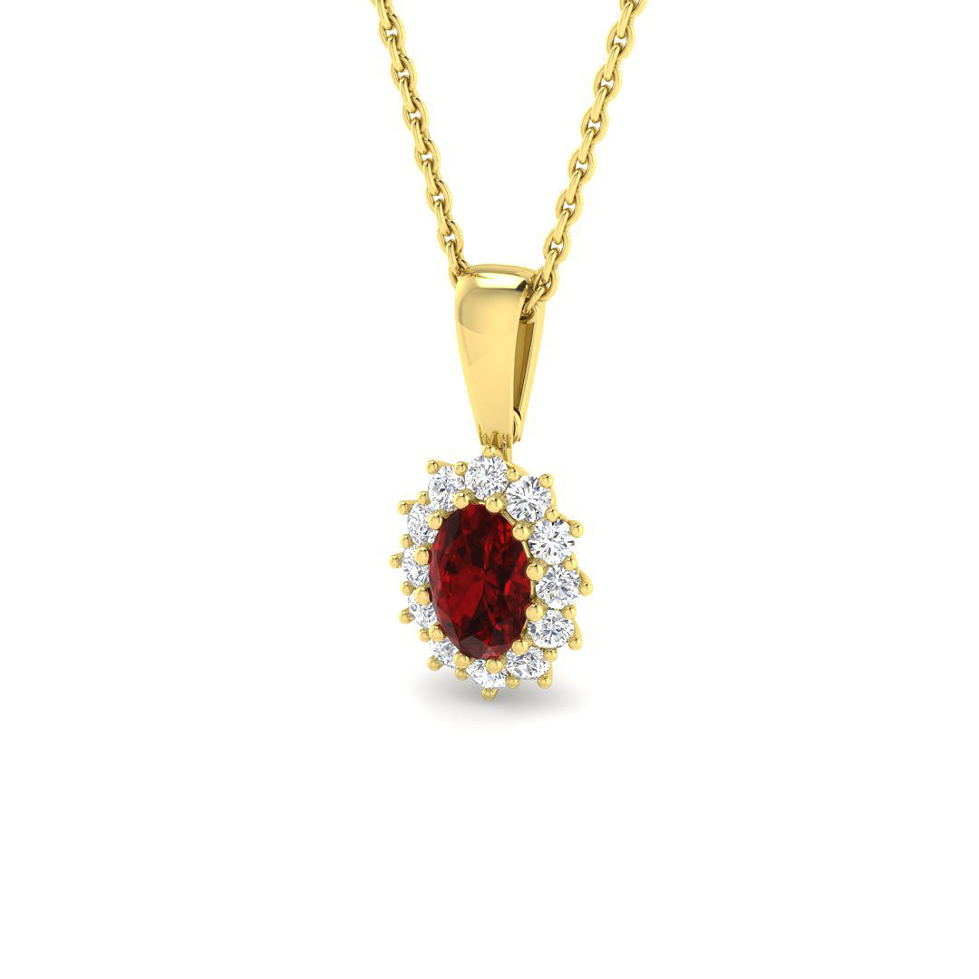 9ct Yellow Gold 0.76ct Ruby Pendant