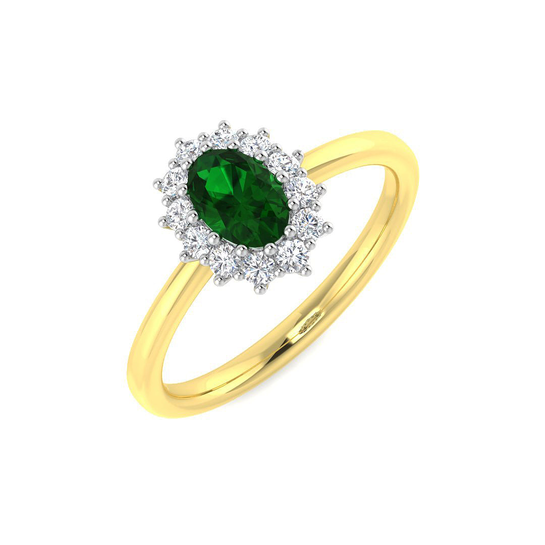 18ct Yellow Gold 0.61ct Emerald Ring
