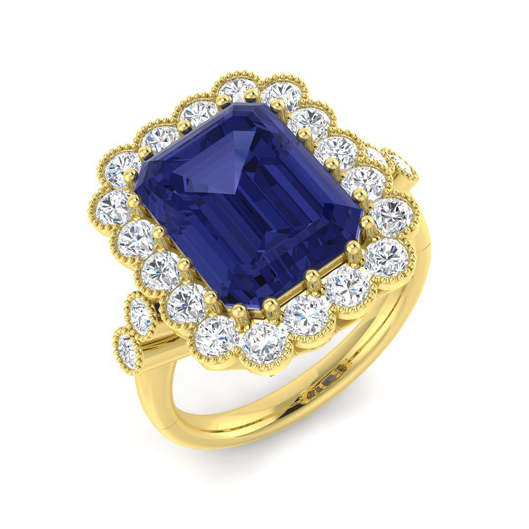 9ct Yellow Gold 6.99ct Tanzanite Ring