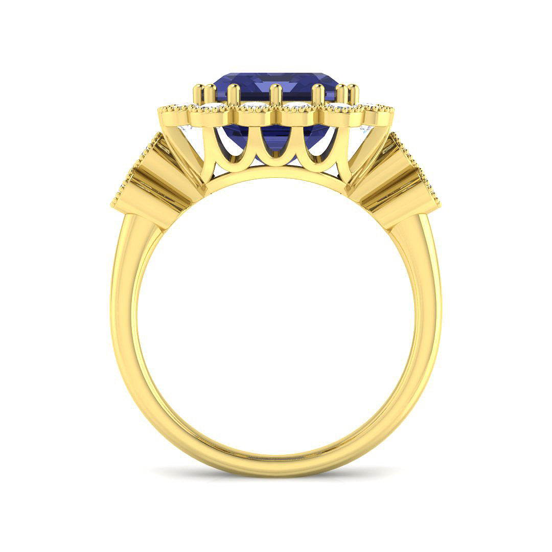 9ct Yellow Gold 6.99ct Tanzanite Ring