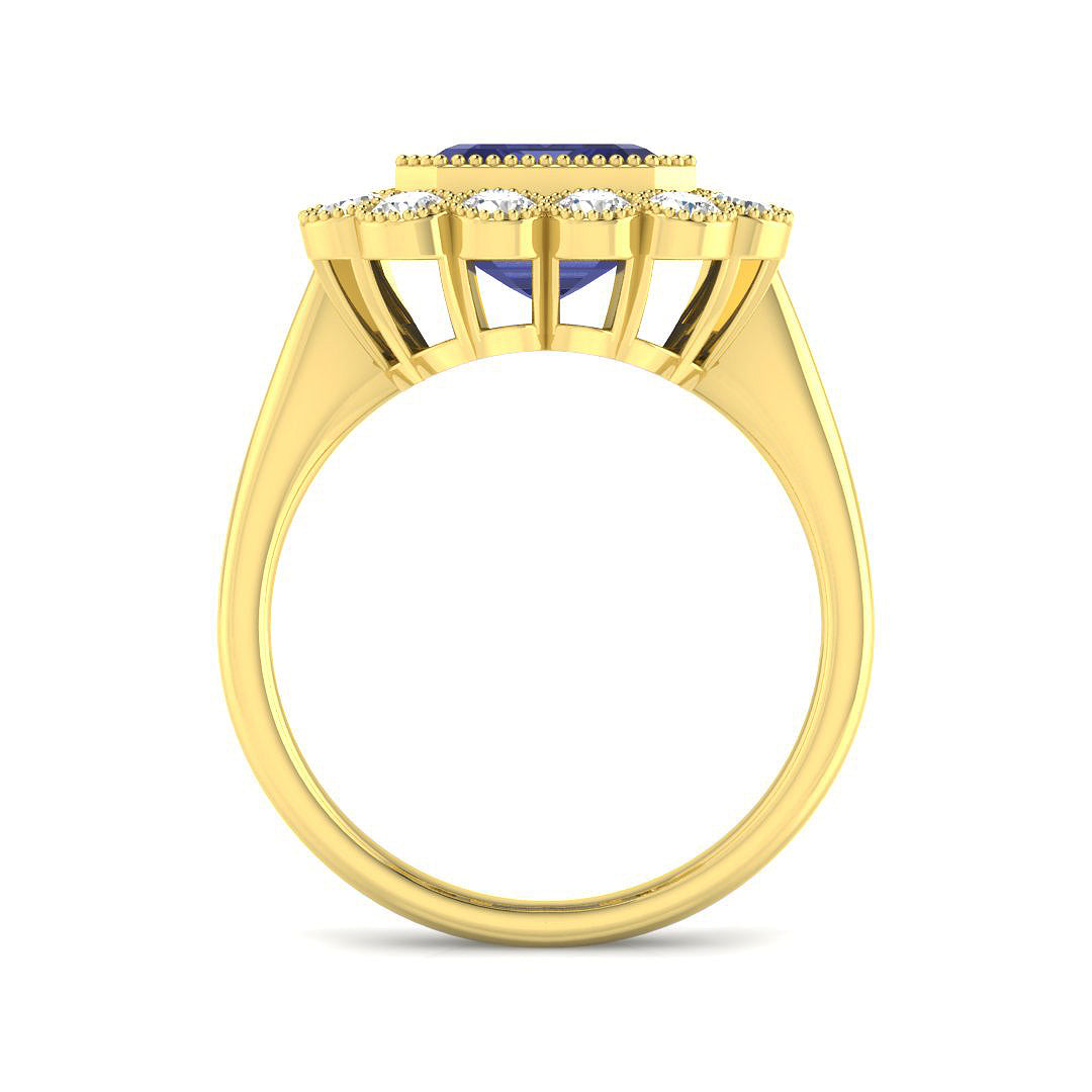 9ct Yellow Gold 5.80ct Tanzanite Ring