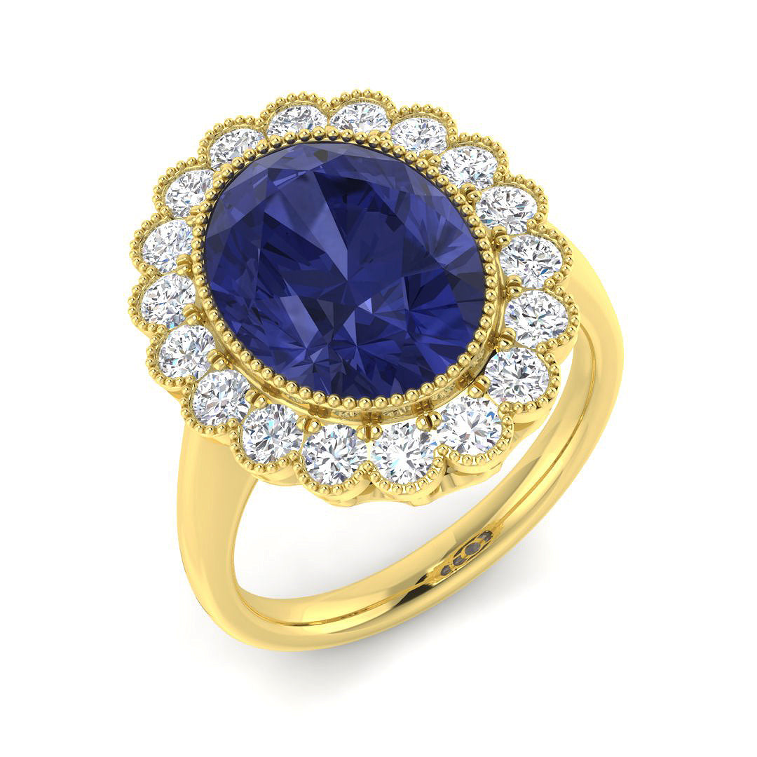 9ct Yellow Gold 6.98ct Tanzanite Ring