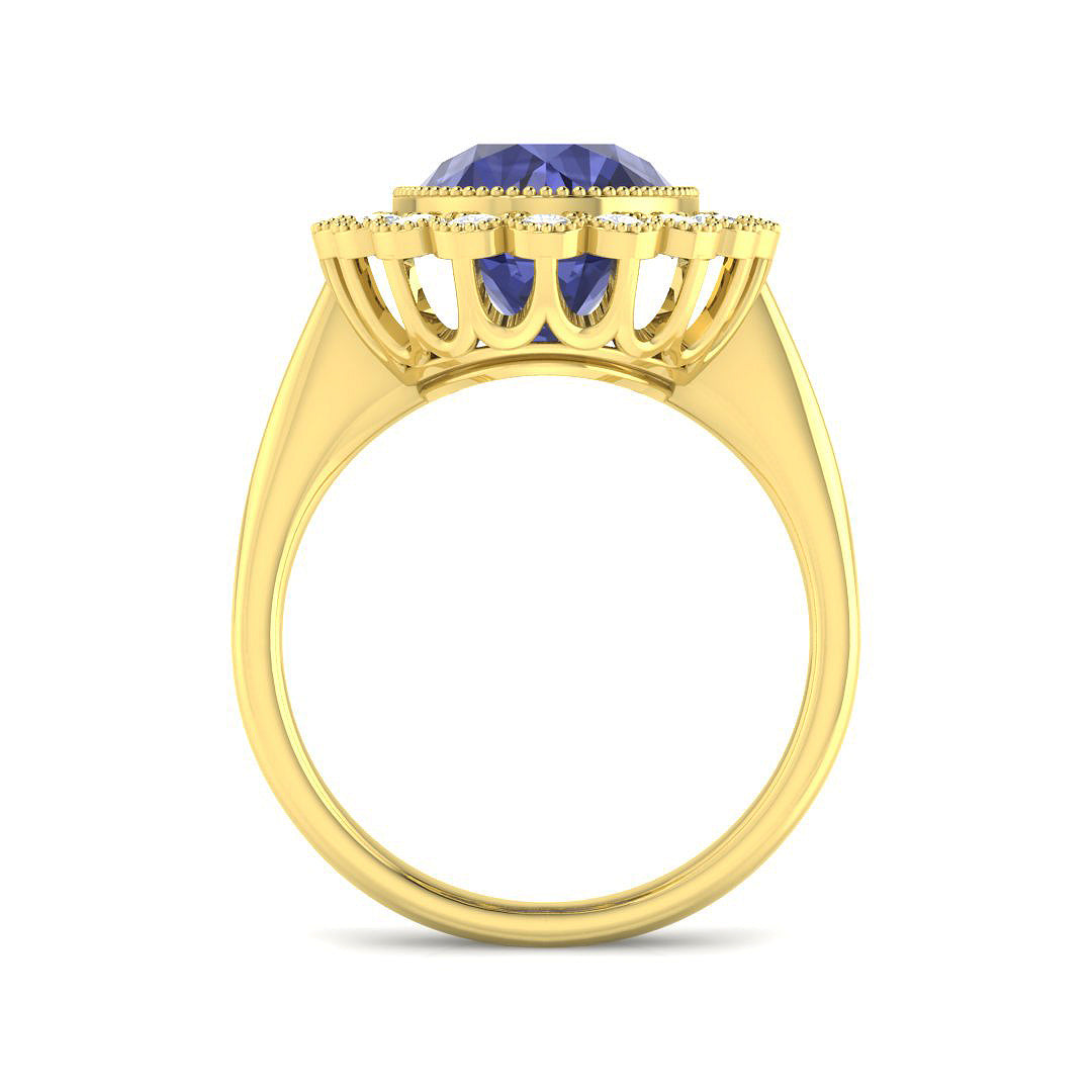 9ct Yellow Gold 6.98ct Tanzanite Ring