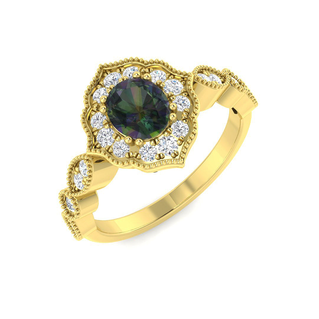 9ct Yellow Gold 1.08ct Teal Sapphire Ring