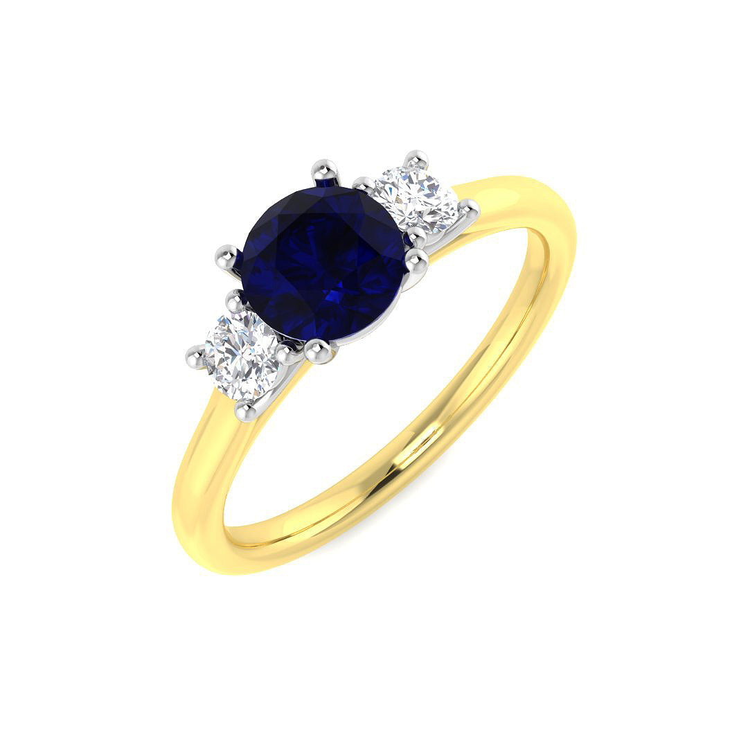 9ct Two-Tone Gold 1.13ct Blue Sapphire Ring