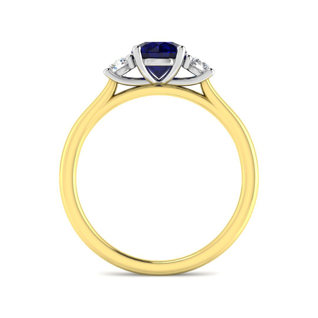 9ct Two-Tone Gold 1.13ct Blue Sapphire Ring