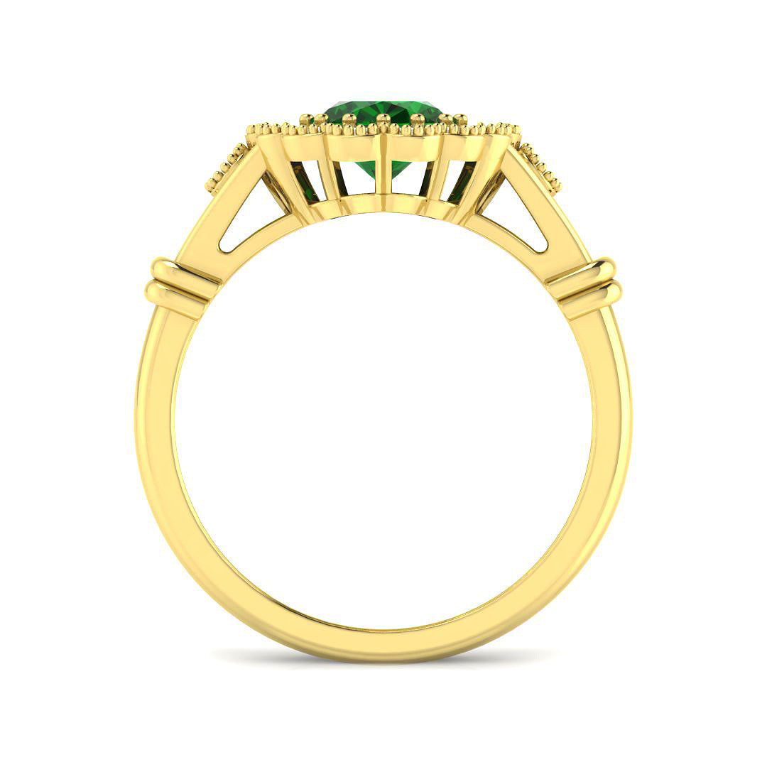 9ct Yellow Gold 1.46ct Emerald Ring